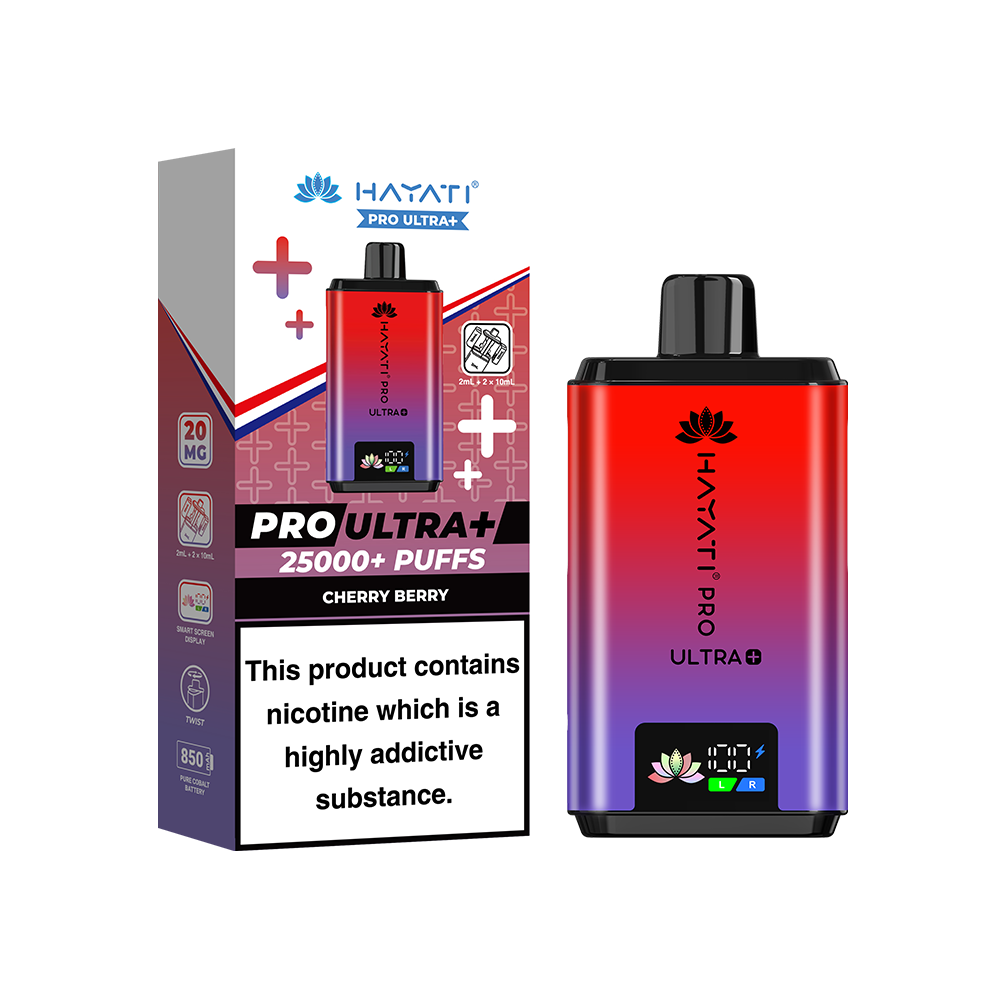 Hayati Pro Ultra Plus 25K Prefilled Vape Kit Cherry Berry | The Ace of Vapez Distro