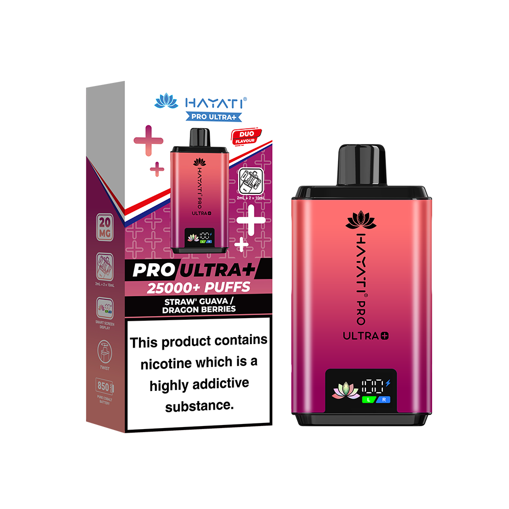 Hayati Pro Ultra Plus 25K Prefilled Vape Kit Straw Guava Dragon Berries | The Ace of Vapez Distro