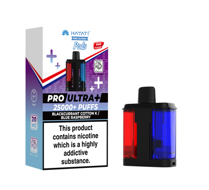 Hayati Pro Ultra Plus 25k Refill Pods Blackcurrant Cotton K / Blue Raspberry | The Ace of Vapez Distro