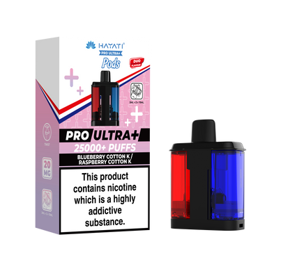 Hayati Pro Ultra Plus 25k Refill Pods Blueberry Cotton K / Raspberry Cotton K | The Ace of Vapez Distro