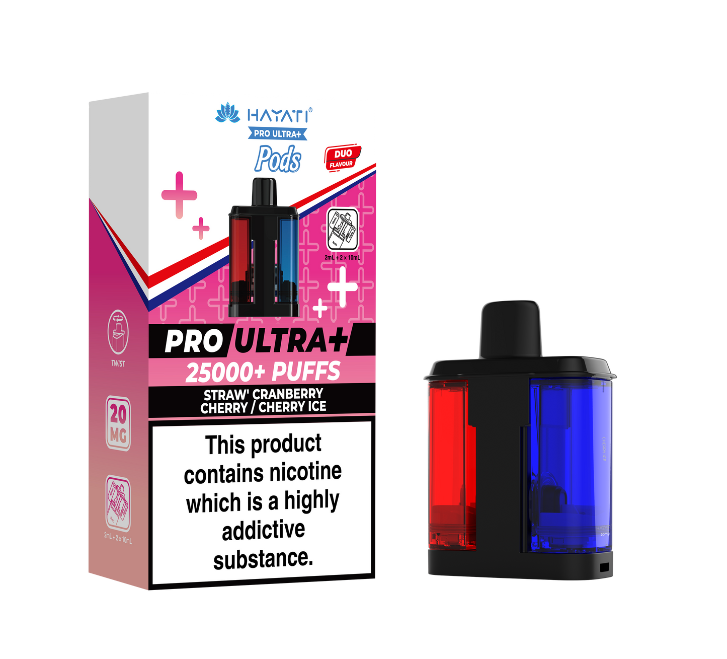 Hayati Pro Ultra Plus 25k Refill Pods Straw' Cranberry Cherry / Cherry Ice | The Ace of Vapez Distro