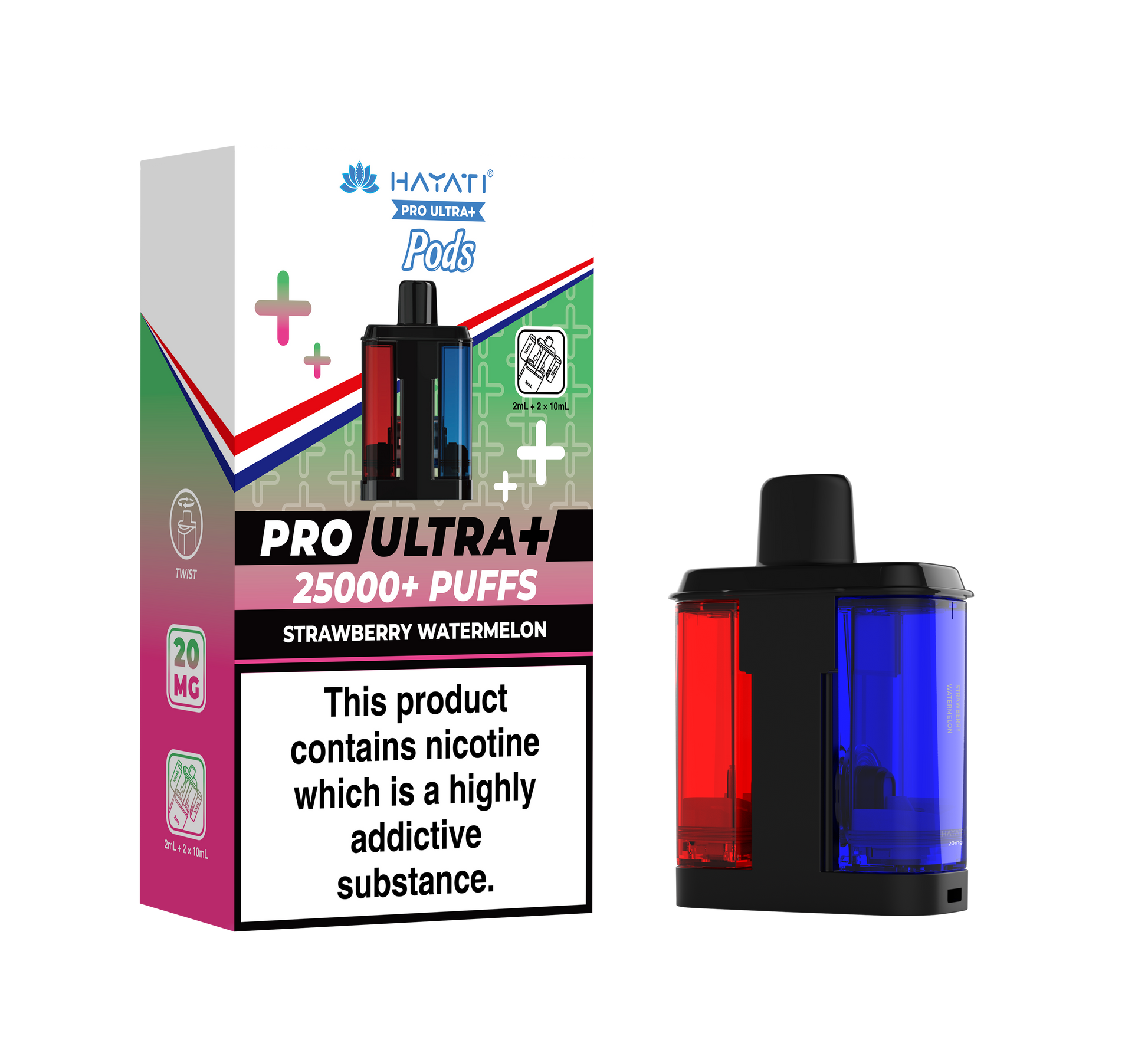 Hayati Pro Ultra Plus 25k Refill Pods Strawberry Watermelon | The Ace of Vapez Distro